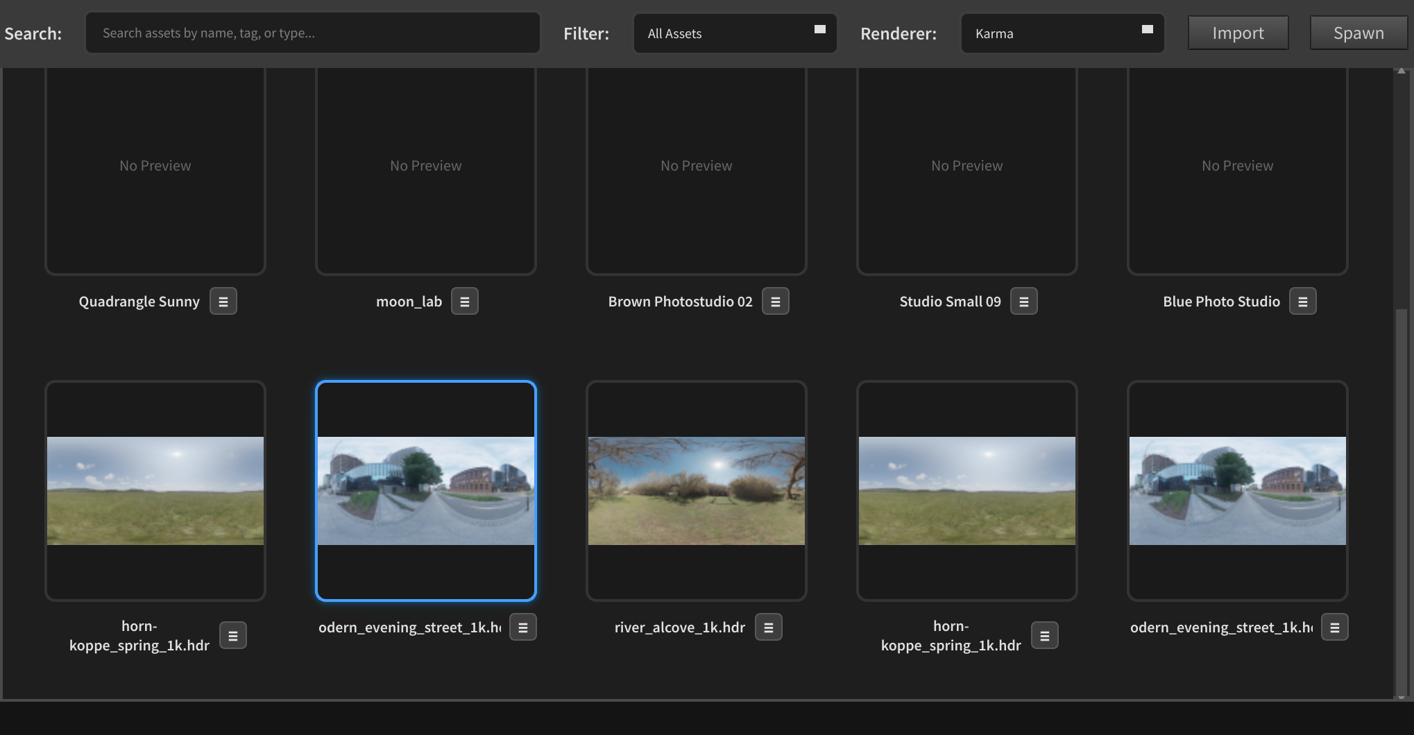 Universal Asset Browser in Houdini